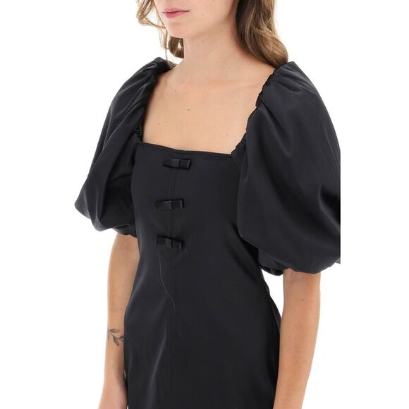 Ganni Satin Mini Dress With Balloon Sleeves Women - Picture 4 of 4